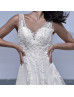 Beaded Ivory Lace Tulle Keyhole Back Enchanting Wedding Dress